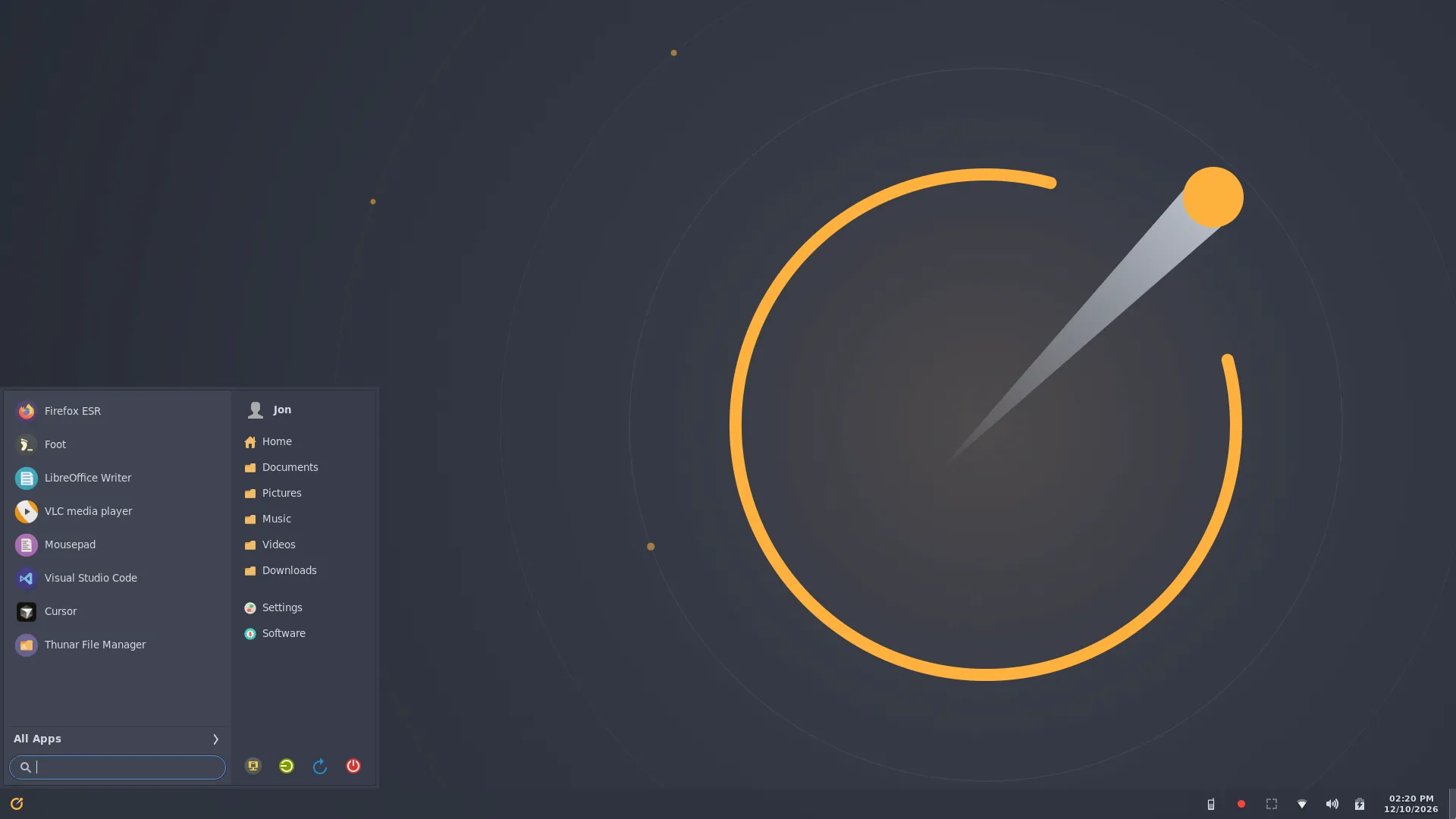 FlickOS Redmond layout desktop in a live session